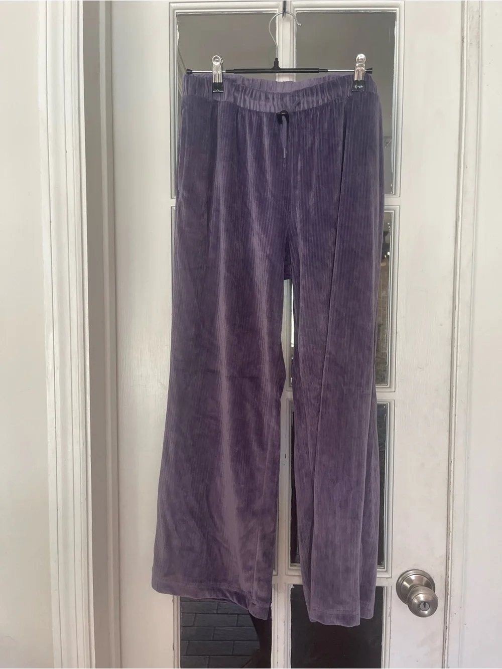 Old Navy Lavender Velvet Wide-Leg Joggers
